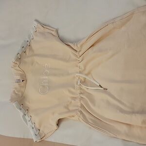 CHLOE peach/pink hoodie dress sz 12